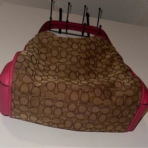 Coach Tan and Pink Shoulder Bag